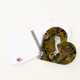 Owls, ferns, oak and berries 2 notebook