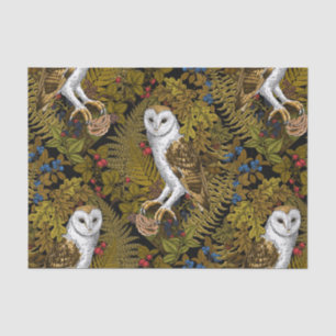 Owls, ferns, oak and berries 2 tissue paper