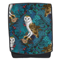 Owls, ferns, oak and berries 3