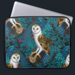 Owls, ferns, oak and berries 3 laptop sleeve<br><div class="desc">Hаnd-painted owls,  mouse,  forest berries and ferns, seamless pattern</div>