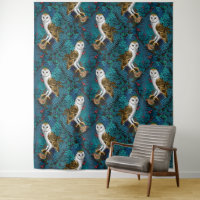 Owls, ferns, oak and berries 3