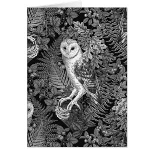 Owls, ferns, oak and berries 4