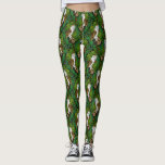 Owls, ferns, oak and berries leggings<br><div class="desc">Hаnd-painted owls,  mouse,  forest berries and ferns, seamless pattern</div>