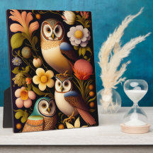 Owls & Flowers | Modern Haeckel Tabletop