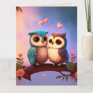 OWLS HAPPY BIRTHDAY SWEETHEART GREETING CARD