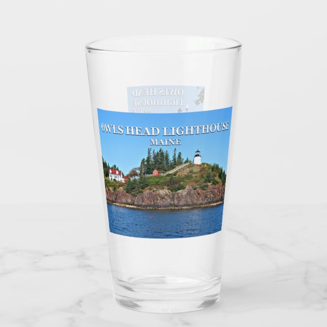 Owls Head Lighthouse, Maine Pint Glass (Back)