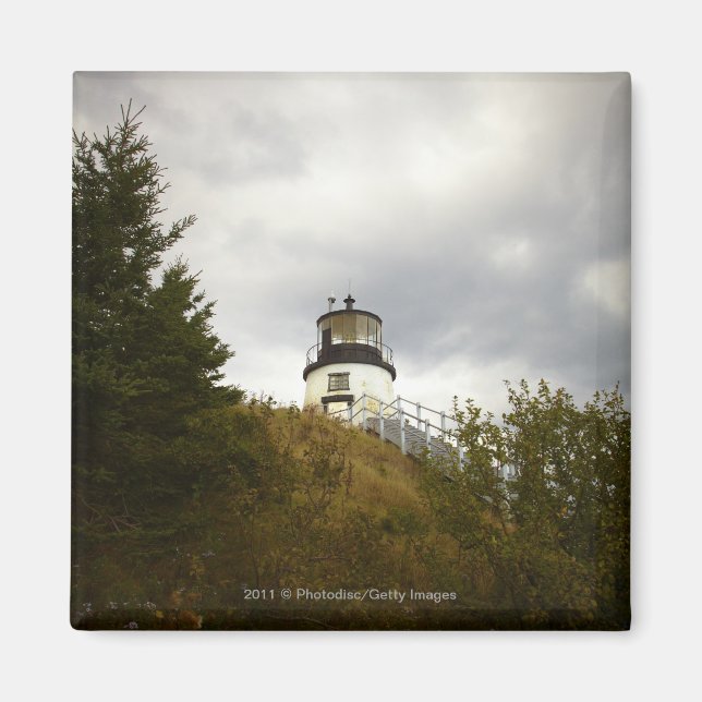 Owl's Head Lighthouse on a Cloudy Day Magnet (Front)
