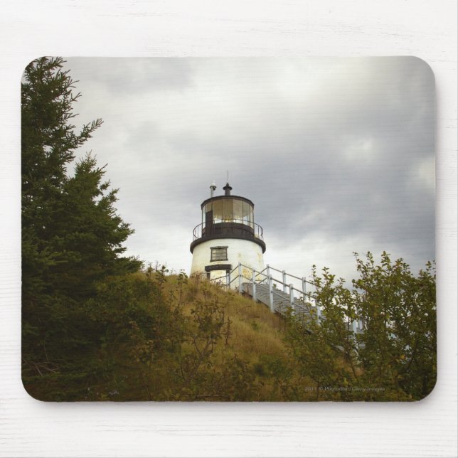Owl's Head Lighthouse on a Cloudy Day Mouse Pad (Front)