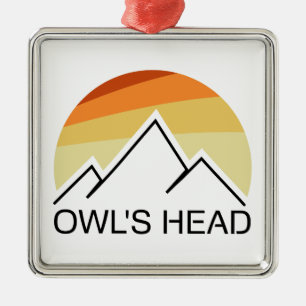 Owl's Head New Hampshire Retro Metal Ornament