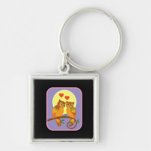 Owls in love keychain