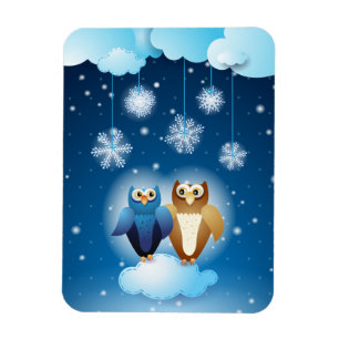 Owls in love, magnet