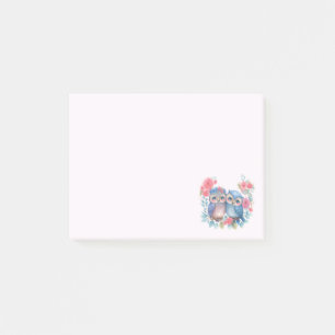 Owls in Love Sitting on a Tree Branch Post-it Notes
