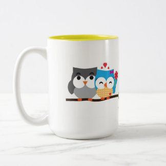 Owls in love Two-Tone coffee mug