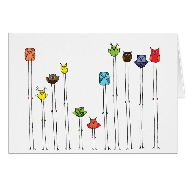 Owls In Multicolors (Front Horizontal)