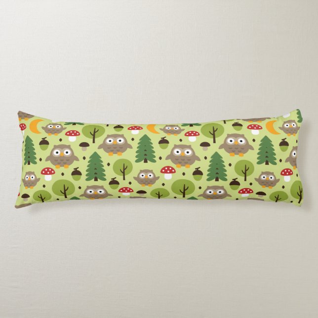 Owls In The Forest Body Pillow (Front)