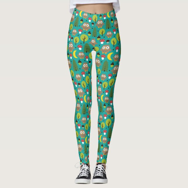 Owls In The Forest Leggings (Front)