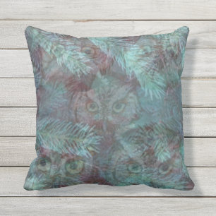 OWLS IN THE WOODS by SLipperywindow Throw Pillow