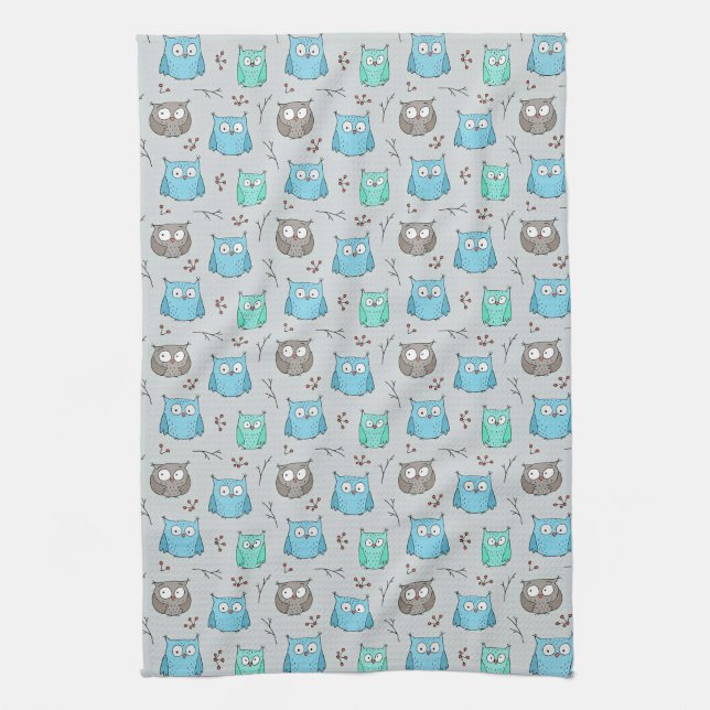 Owls Kitchen Towel (Vertical)