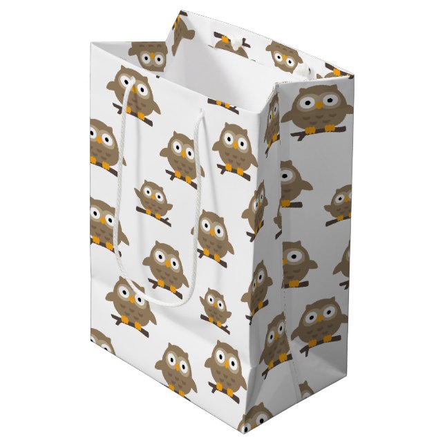 Owls Medium Gift Bag (Front Angled)
