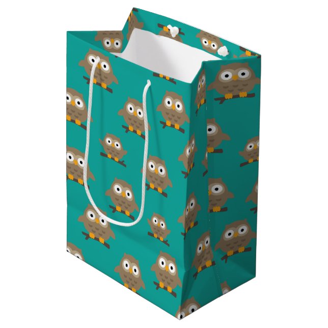 Owls Medium Gift Bag (Front Angled)