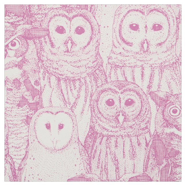 owls NC mulberry Fabric (Swatch)