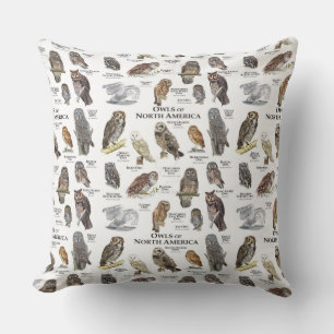 "OWL'S of North America" Throw Pillow