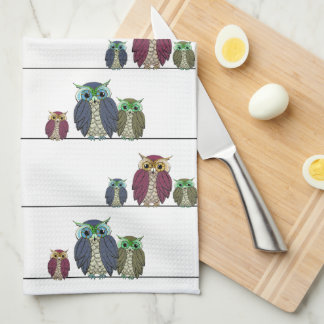 Owls on Wire Kitchen Towel