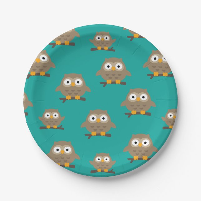 Owls Paper Plate (Front)
