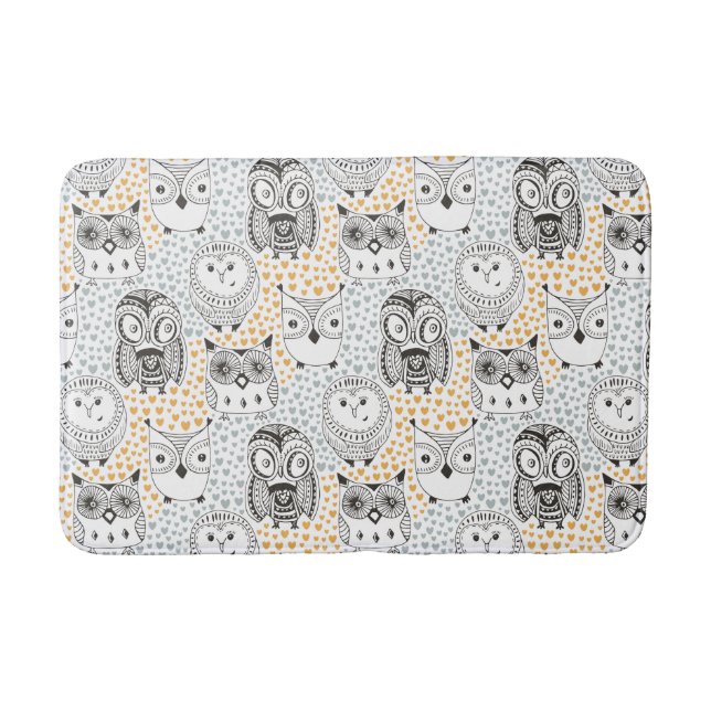 Owls Pattern bath mats (Front)