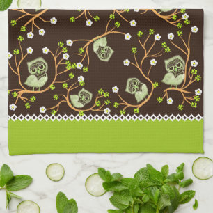 Owls pattern kitchen towel