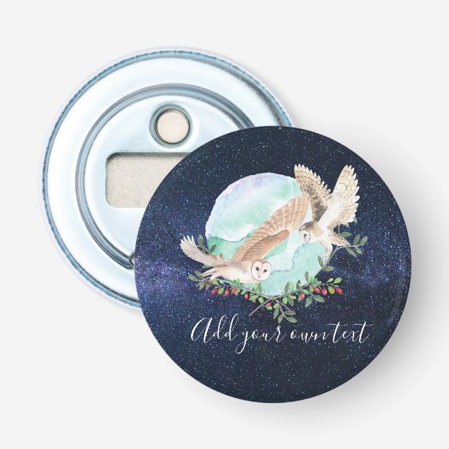 Owls Personalized Bottle Opener (Front)