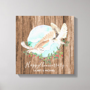 Owls Personalized Canvas Print