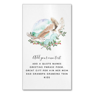 OWLS Personalized Magnetic Business Card