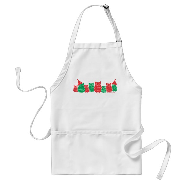 Owls Red and Green Standard Apron (Front)