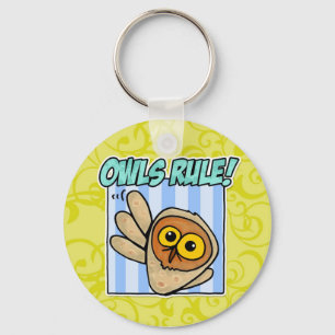 owls rule keychain