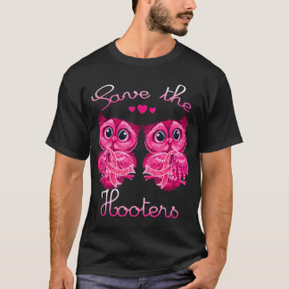 Owls Save A Hooters Pink Ribbon Breast Cancer Awar T-Shirt
