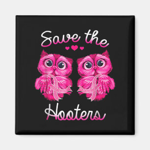 Owls Save A Hooters Pink Ribbon Breast Cancer Gift Magnet