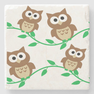 Owls Stone Coaster
