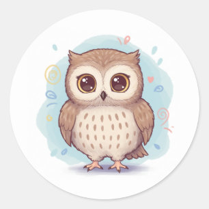 Owls that bring happiness classic round sticker