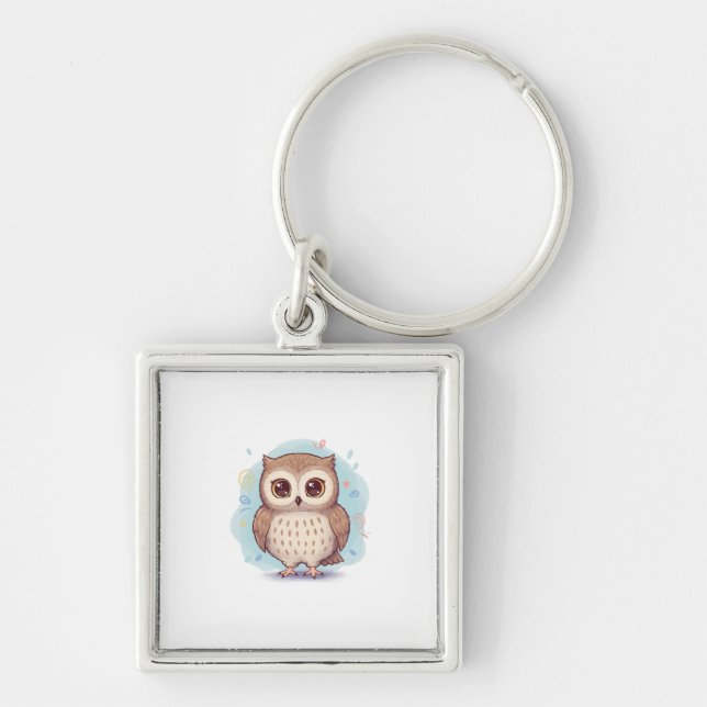 Owls that bring happiness keychain (Front)