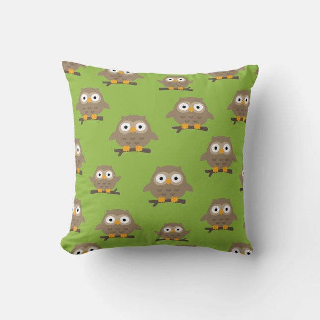 Owls Throw Pillow (Front)