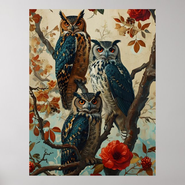 Owls Vintage Poster (Front)