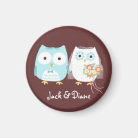 Owls Wedding Bride and Groom Cute Couple Custom