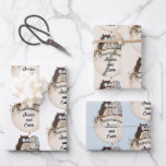 Owls Wedding Congratulations Add Names Cute 3 Wrapping Paper Sheet<br><div class="desc">Owls Wedding Congratulations Add Names Cute 3 Wrapping Paper Sheets</div>