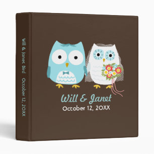 Owls Wedding - Cute Bride and Groom Personalized Binder