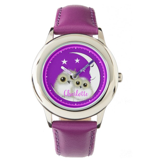 Owls Whimsical Cute Personalized Watch (Front)