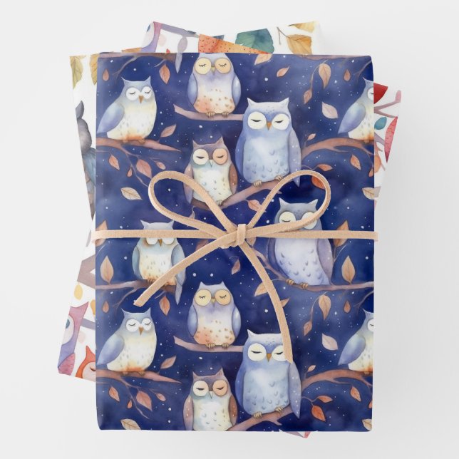 Owls wrapping paper (In situ)