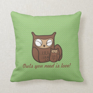 Owl's you need is love throw pillow