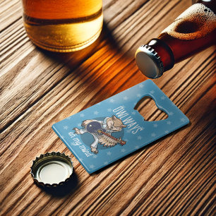 Owlways On My Mind Owl in Jumpsuit Cartoon Credit Card Bottle Opener