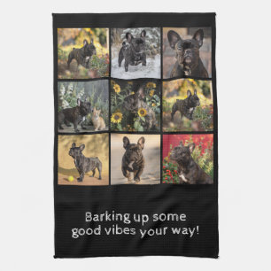 Own 9 x pictures + text kitchen towel
